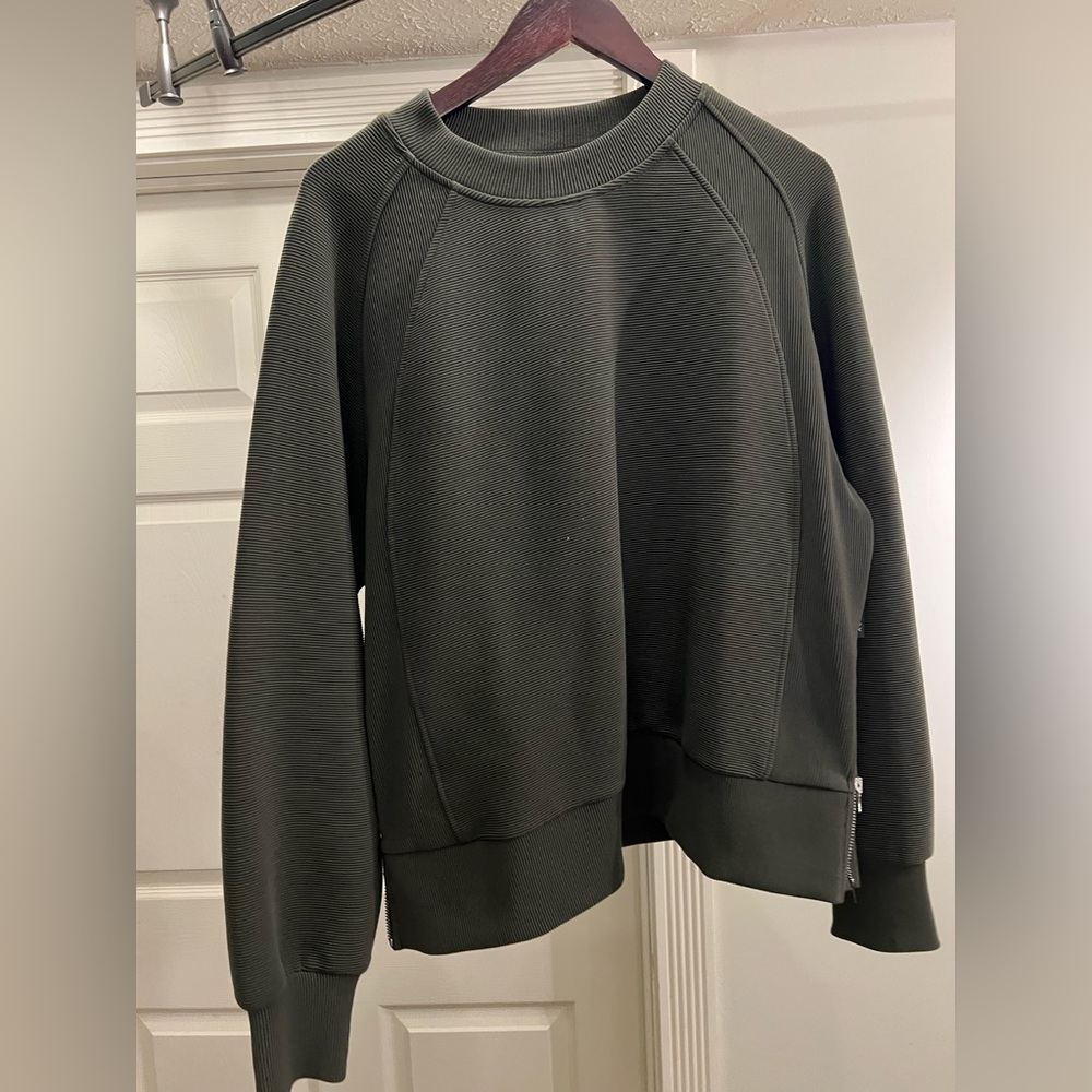 Varley Goulding Rib Sweatshirt in Dark Resin Green